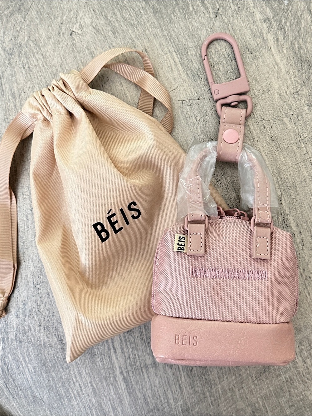 BEIS Pink Weekender Micro / Mini Charm Accessory